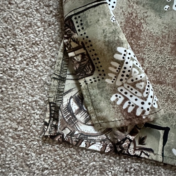 Vintage 90s/Y2K Caribou Tan Green Tribal Pattern Tank Top Womens Size Large Boho - Picture 12 of 15